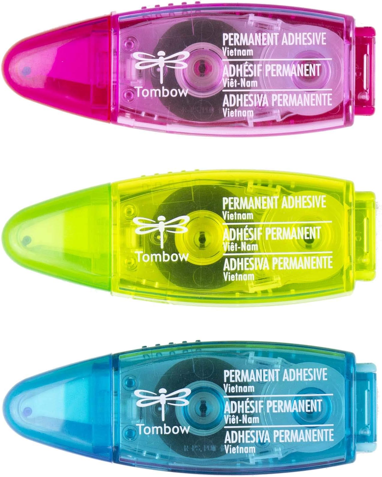 Tombow 62140 Power Mini Glue Tape, 3-Pack. Easy to Use Compact Applicators for Strong, Permanent Bond