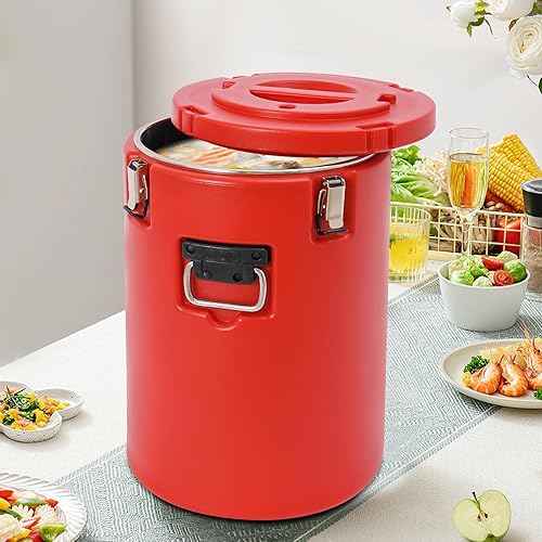 Miniatura 3 de Contenedor de sopa aislado de 9.25 galones, calentador de alimentos comerciales para alimentos calientes y fríos, enfriador de alimentos aislado