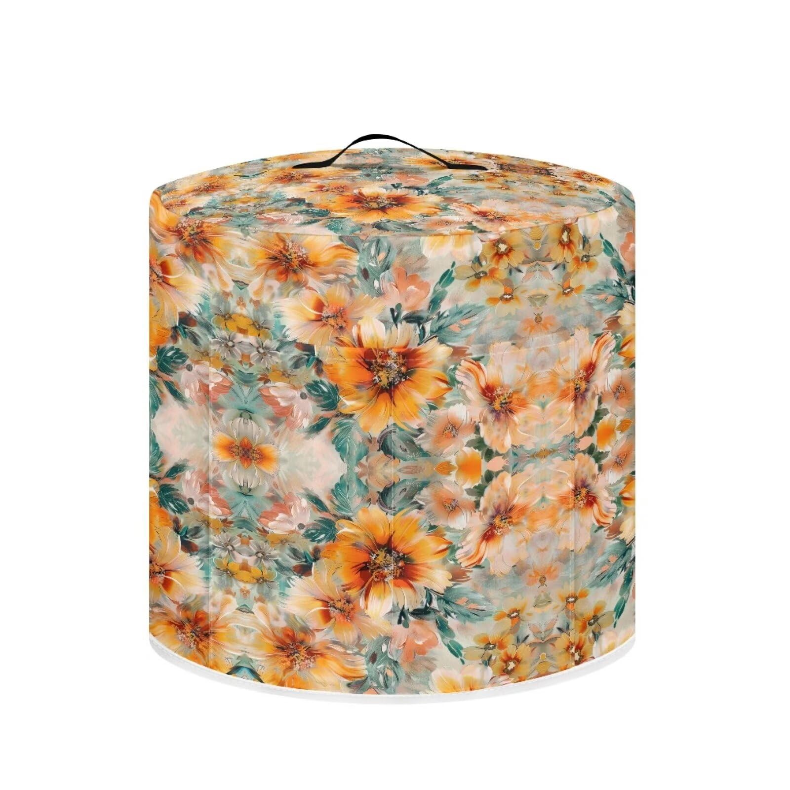 Yellow Floral Kitchen Air Fryer Covers Vintage Dust Covers Keeps It Clean and New Reduces Scratches Rice Cooker