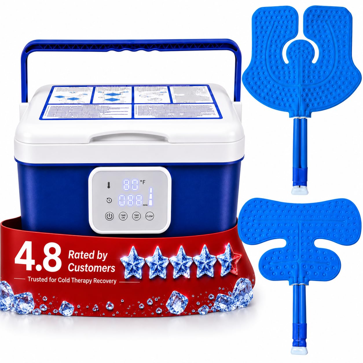 Photo 1 of [CBL] Programmable Cold Therapy Machine, Ice Machine for Knee After Surgery with Knee & Shoulder Pads, Ice Water Circulation System, Quiet Pump, Timer & Flow Control, Post-Surgery Pain Relief
