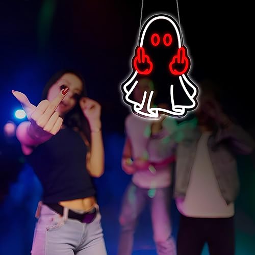 Miniatura 6 de Letrero de neón de fantasma, luces de neón LED para decoración de pared, alimentadas por USB, para decoración de habitación, hogar, bar, sala de