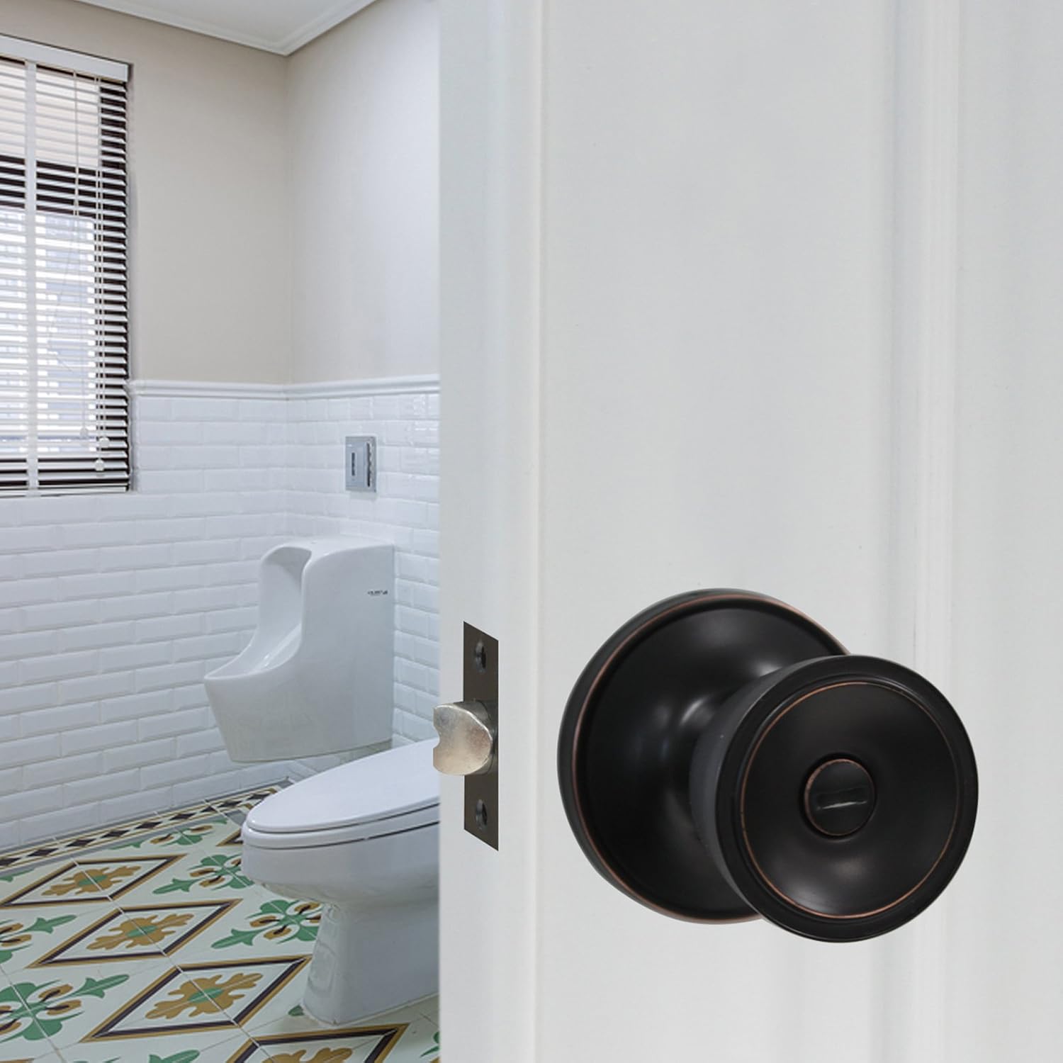 🛒 Flash Sale Gobrico Pack of 5 Tulip Style Lever Bath/Bed Door Knob Privacy Keyless Interior Door Lock Oil Rubbed Bronze