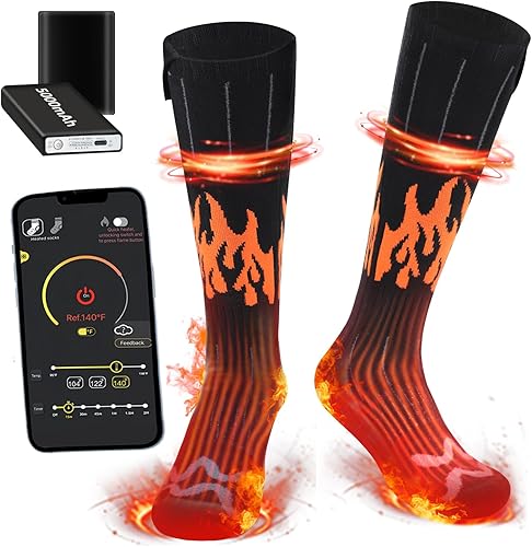 Heated Socks for Men Women - 2022 Upgraded Rechargeable Electric Heated Socks-Unisex Powered Cold Weather Heat Socks for Outdoor Riding Camping disponible en Yaxa Peru