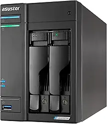 Asustor Lockerstor 2 Gen2+ AS6702T v2 2 Bay NAS Storage, CPU Intel Quad-Core 2.0GHz, duas portas 5GbE, 4 GB RAM DDR4, 4 slots SSD M.2, HDMI, armazenamento conectado à rede (sem disco)