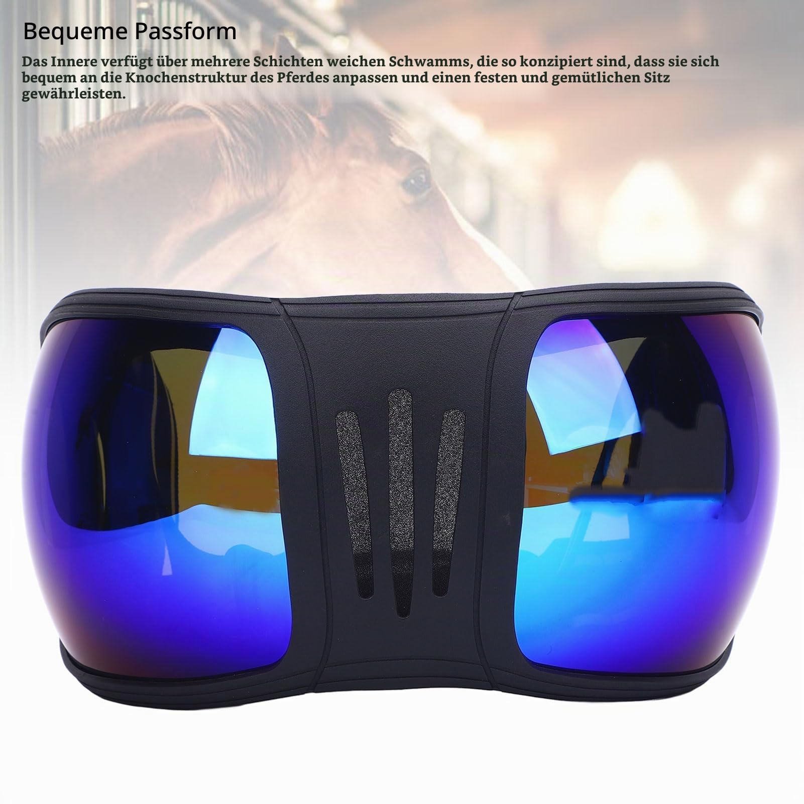 Pferde Renn Brille, U V-Schutz REIT Brille, Windschutz Schutz Sandschutz, Kunststoff für Sport Pferde Sonnenbrille für Geschirr Zubehör