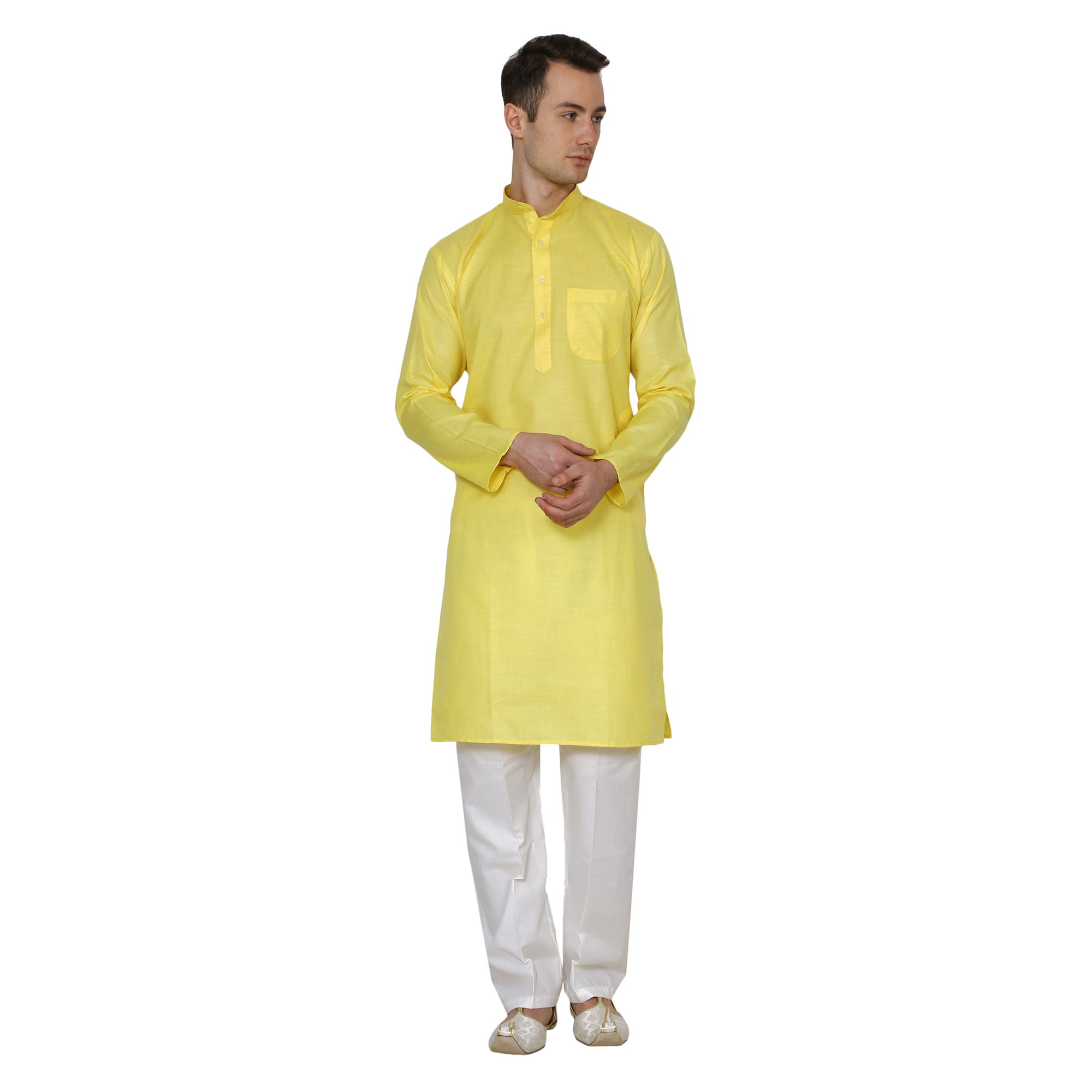 royal kurta Mens Linen Dobby Pattern Ethnic Kurta Pyjama Set-picture-3