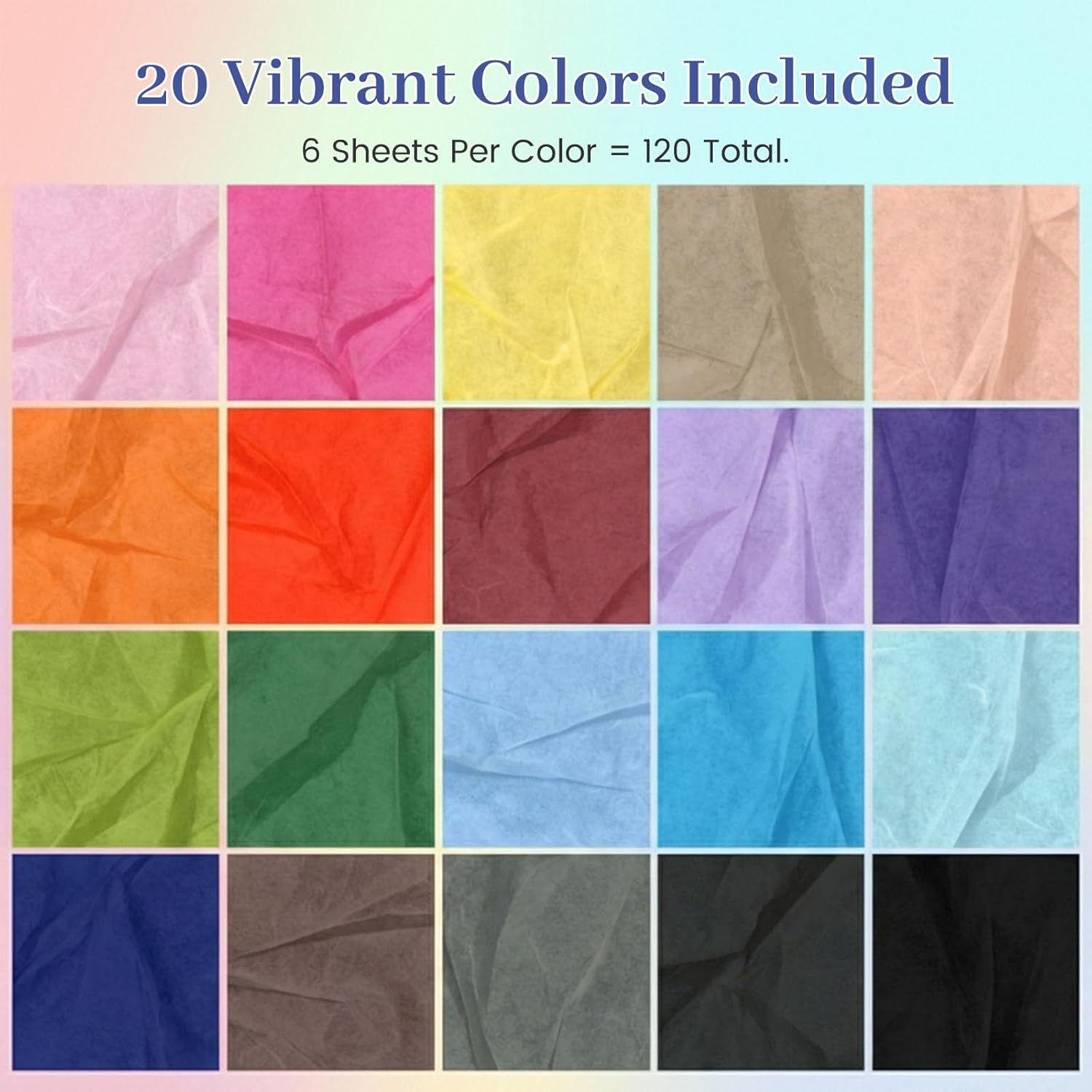 120 Sheets Tissue Paper, Wrapping Paper Bulk for DIY Crafts