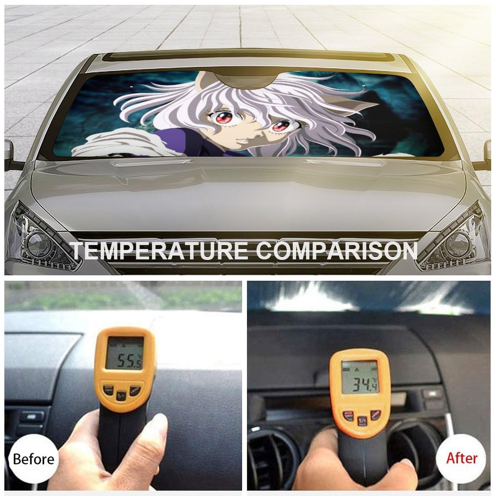 HUNTER×HUNTER フロントサンシェード Amazon | ハンター×ハンター 車用サンシェード 遮光 断熱 おしゃれ