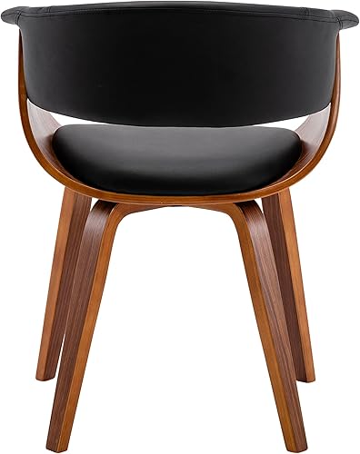 Miniatura 4 de Porthos Home Meir Silla de comedor con respaldo ergonómico curvado y asiento en tapicería de poliuretano resistente al agua y a las manchas, patas