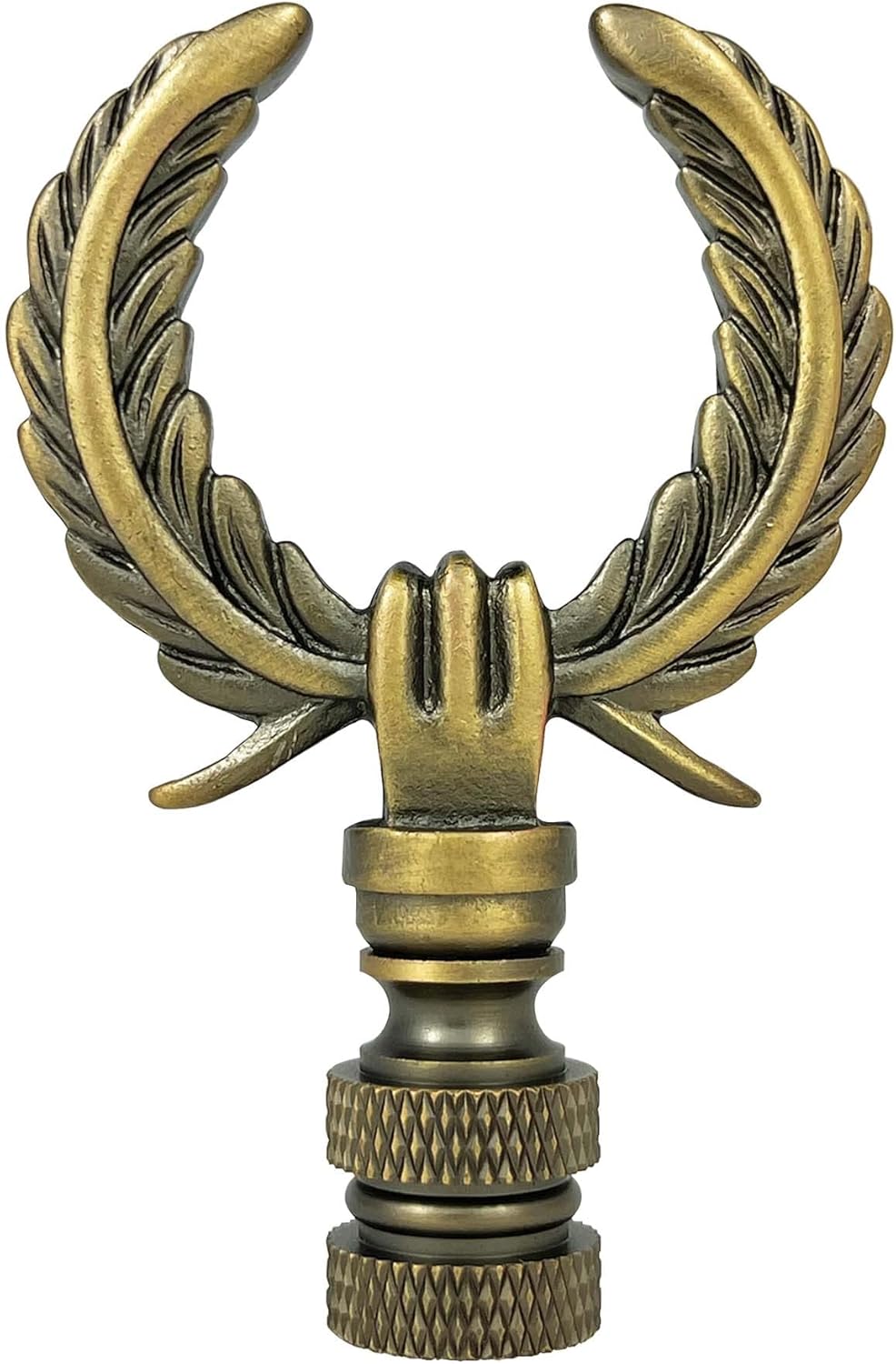 Royal Designs, Inc. Decorative Laurel Wreath Finial for Lamp Shade, Polished Brass - Pack of 2