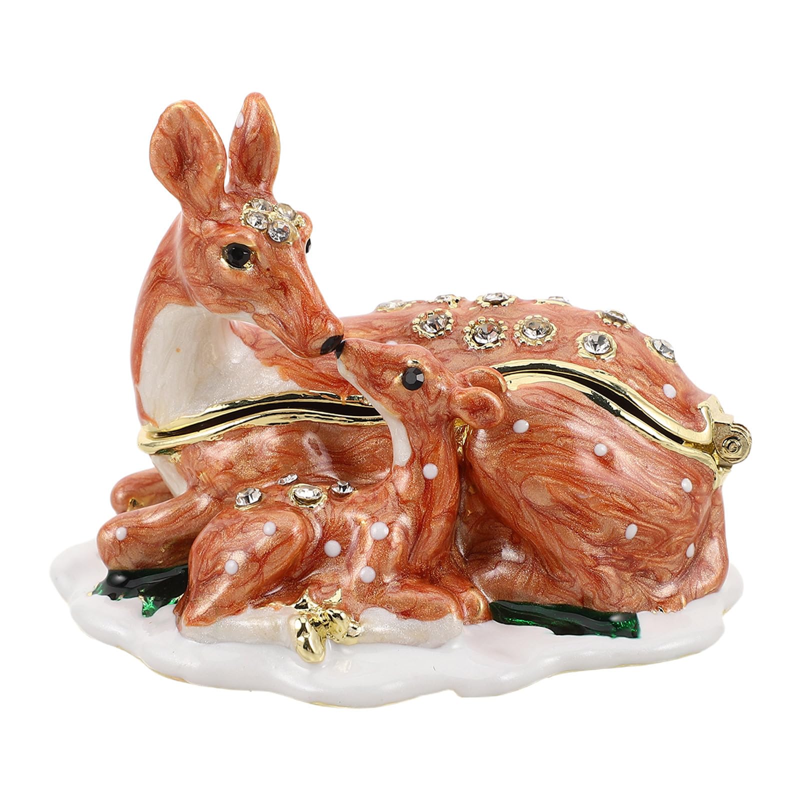 Boîte à bijoux cerf en émail, le symbole de l'amour maternel