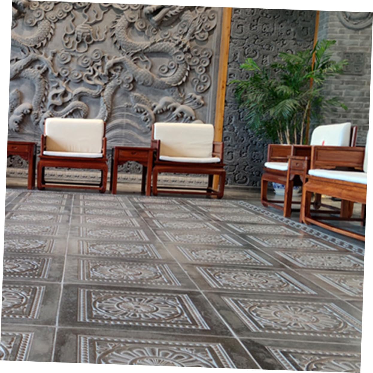 DOITOOL Pavement Mold for Concrete Pathway Antique Design Cement Floor Tile Mold Easy to Use for Garden Walkways and Courtyards Durable Material