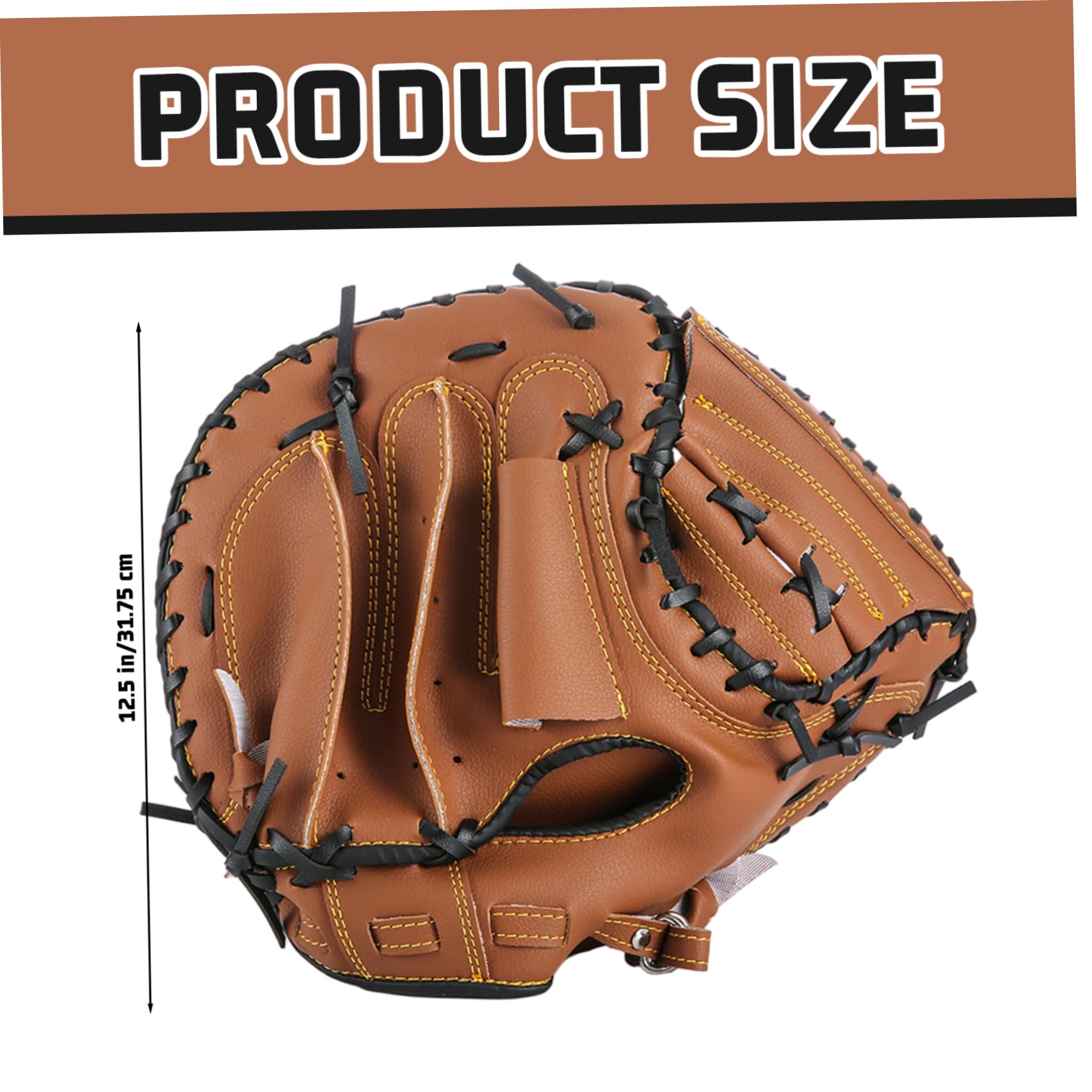 Glove di baseball per adulti Glove da baseball per adulti, catcher di softball da 12, 5 pollici MITT, guanti di softball in pelle in PVC addensato, lanciatore riutilizzabile