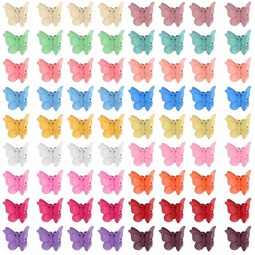 Miniatura 4 de Tiweio 100 pinzas para el cabello, mini pinzas de mariposa para niñas y mujeres, 18 colores mate surtidos, clip de mandíbula antideslizante,