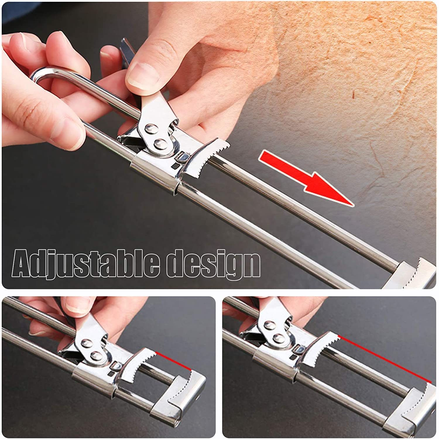 Lot De 2 Décapsuleurs Manuels Manuels En Acier Inoxydable Pour Bocaux Et Bouteilles De 2,5 à 12,7 Cm Pour Personnes âgées Souffrant D'arthrite