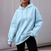 Vista 2 de BAXLIMEK Sudaderas con capucha de gran tamaño para mujer, trajes de moda de otoño 2023, sudadera casual de manga larga, sudaderas básicas de moda