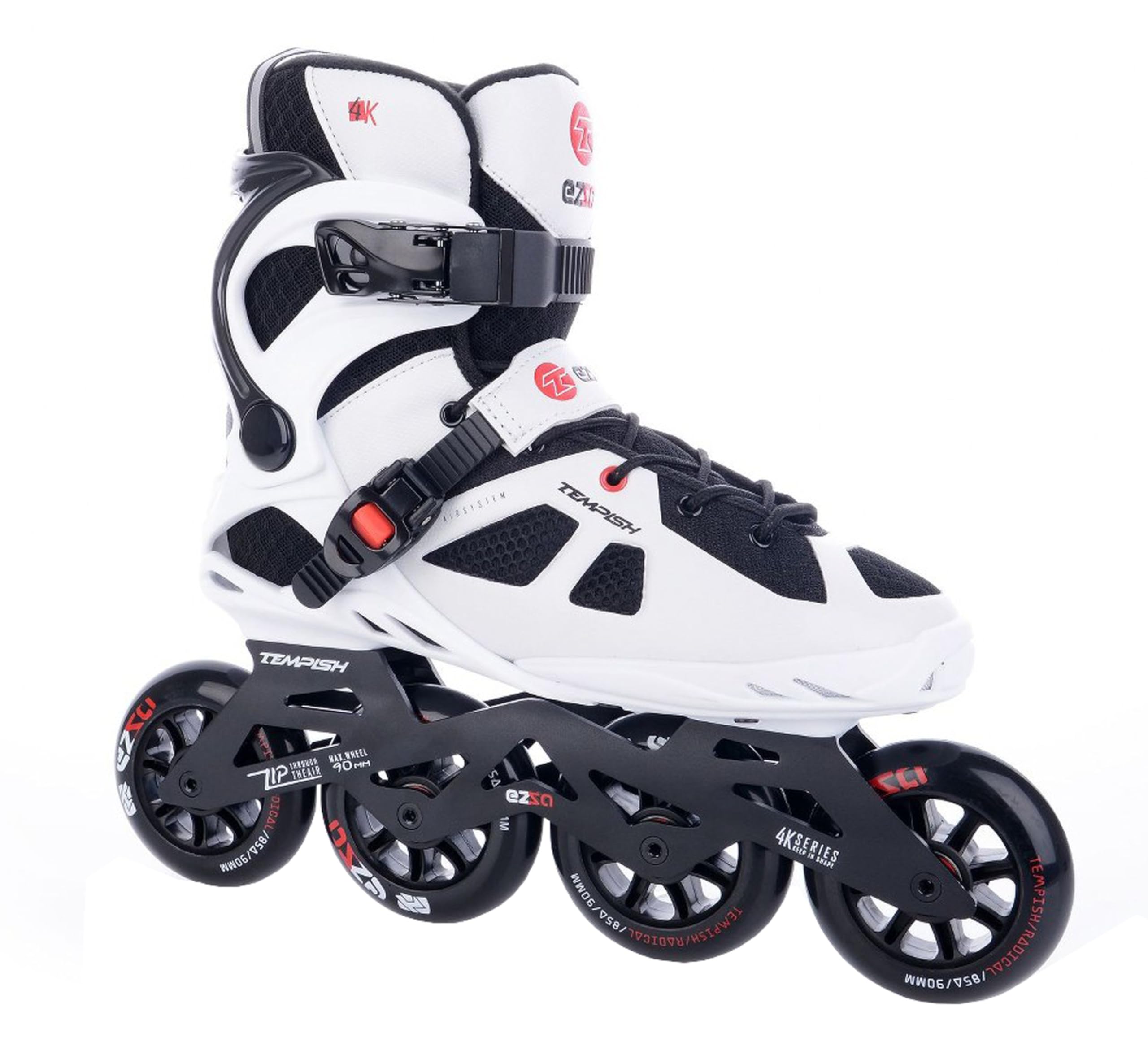 TEMPISH Fitness Inline Skate Ezza 90 | für Herren | optimale Passform | Training Skating | ABEC 9 | 6 Größen I Weiß-Schwarz-Rot