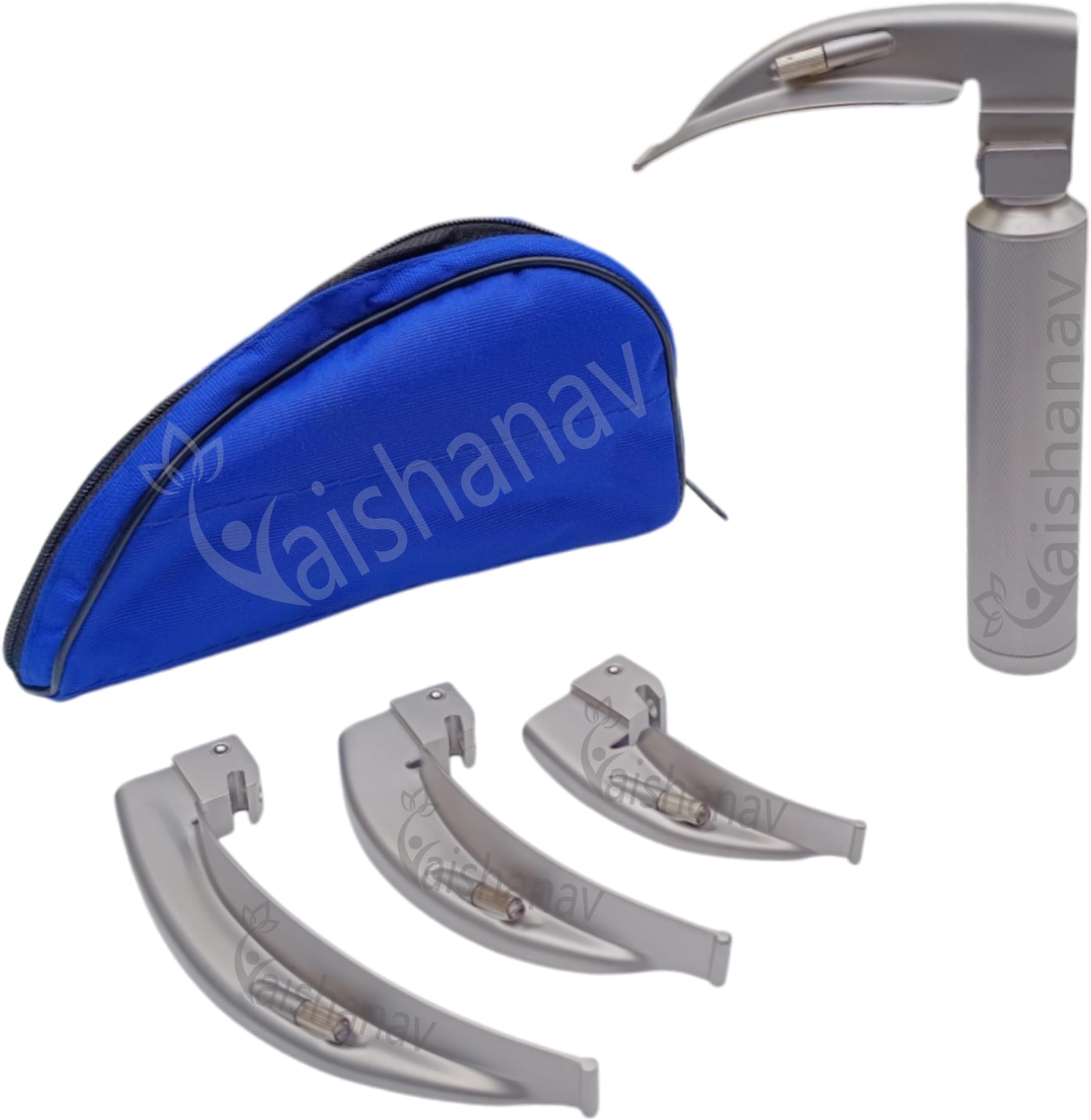 LED Laryngoscope with Set of 4 Macintosh Blades (Sizes 1, 2, 3 & 4) – Adult Size Stainless Steel Airway Management Tool with Bright LED Light for Medical Professionals