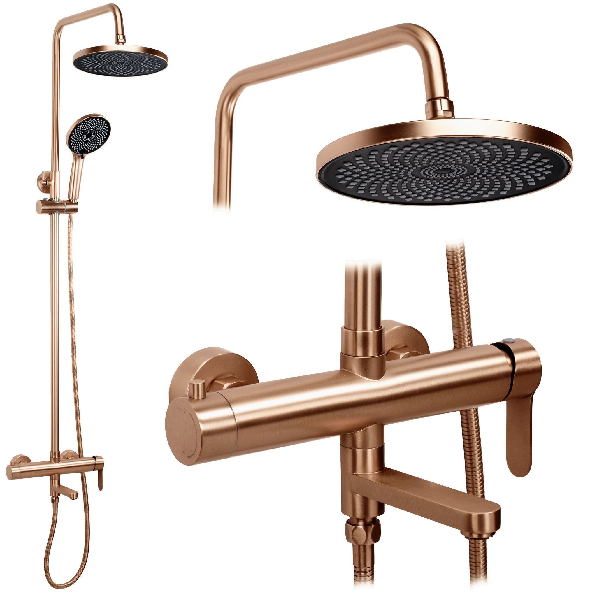 Kit de douche Rea Arcos cuivre brossé pour une ambiance spa