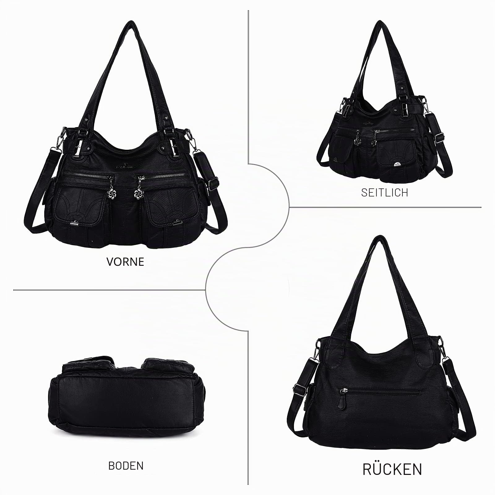 Angel Kiss Tasche Damen Handtasche weiches Taschen Schultertasche Henkeltaschen Umhängetaschen Tragetasche Tote Shopper Groß Hobo Tasche Viele Fächer tolle tasche für Frauen