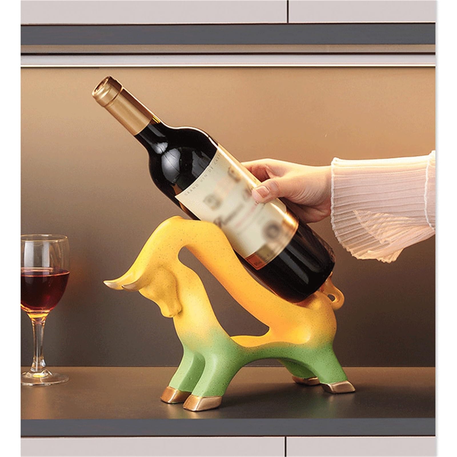 Porta Vini Portabottiglie Sagomato for Cucina casa Bar Sala da Pranzo Soggiorno(Bianco)