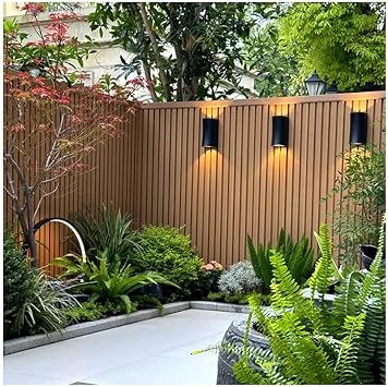 GRRICEPL WPC Outdoor 3D Slat Wall Panel, Wood Plastic Composite Fence Panels, Outdoor Privacy Garden Fence, Temporary Animanls Fence Border21.6x160 cm