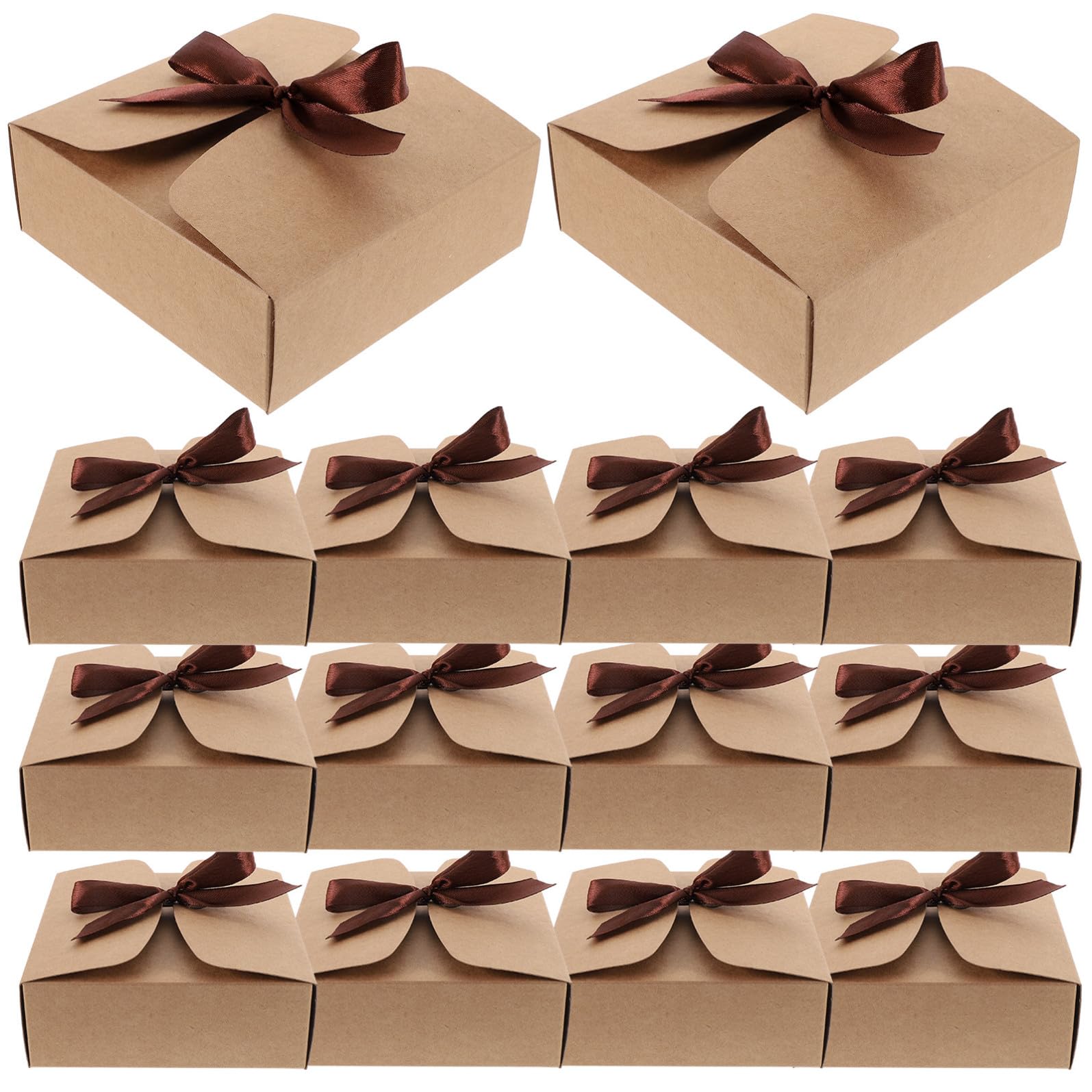 Scatoline Regalo Natalizie in Carta Kraft Quadrate 20 Pezzi, Leggere ed Ecologiche, per Confezioni Regalo e Feste Speciali