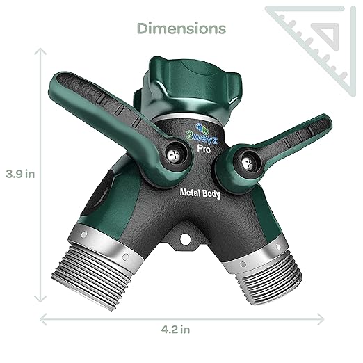 Overall, the 2WAYZ Hose Splitter is a practical and efficient solution for dividing the water supply from a single faucet. Its compact size, durable construction, and shut-off valves make it a versatile tool for any outdoor watering needs. Description by ChatGPT.