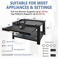 Vista 3 de Royxen Pedestales para Lavadora y Secadora Pedestal de Lavandería de Metal Resistente 29", Pedestal para Lavadora y Secadora Tornillos Extra Grandes