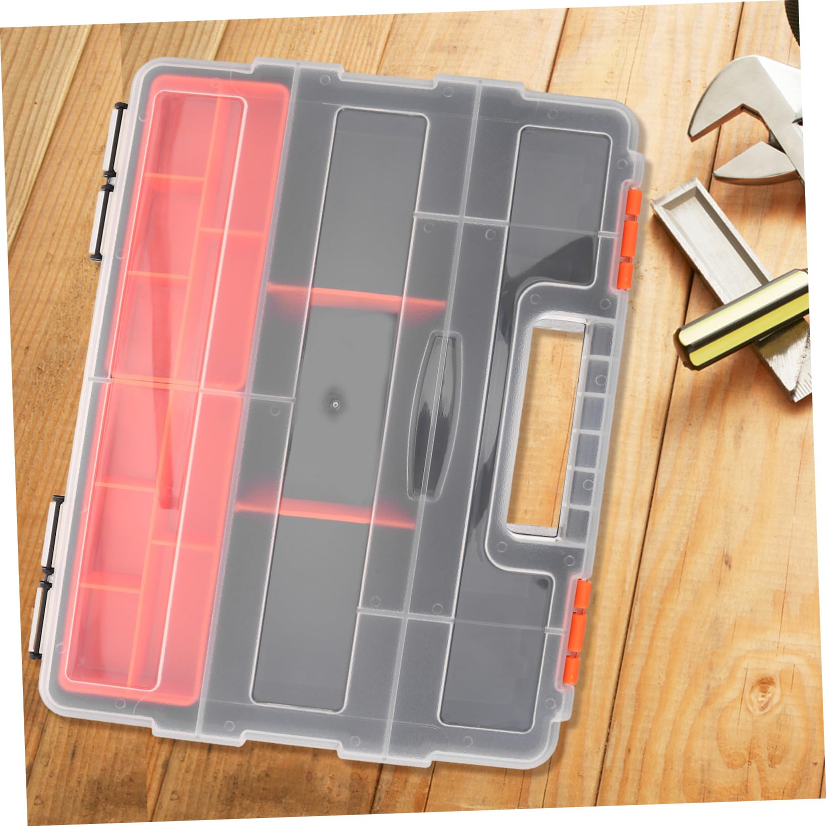 Veemoon Caja Organizadora de Tornillos Compartimentos de Plástico, Fácil Transporte y Almacenamiento para Garaje, Cobertizo, Closet, Adecuado para Tornillos, Piezas Pequeñas y Componentes