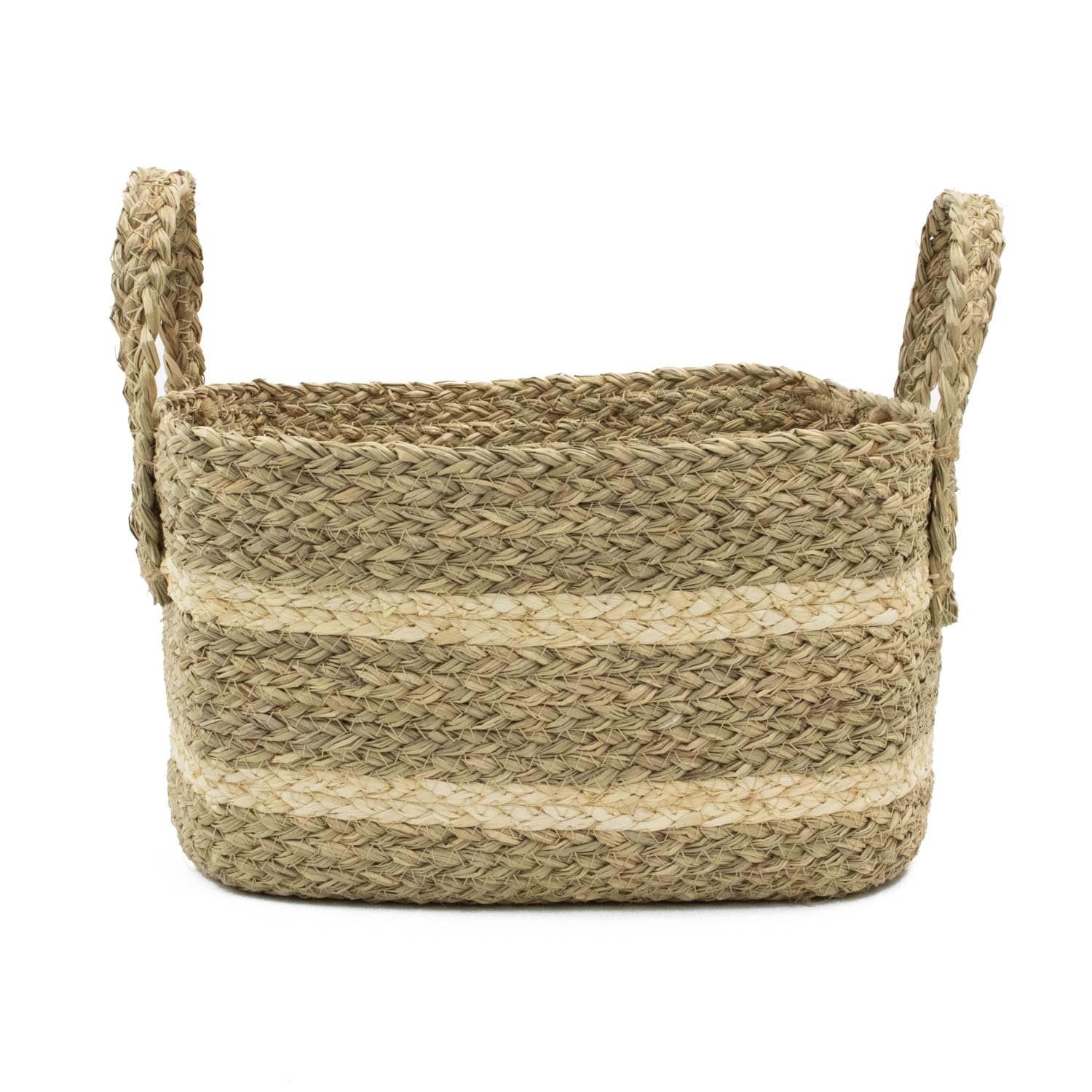 JVL Palma Large Natural Rectangular Storage Basket — Woven Organizer for Laundry, Toys & Home Décor