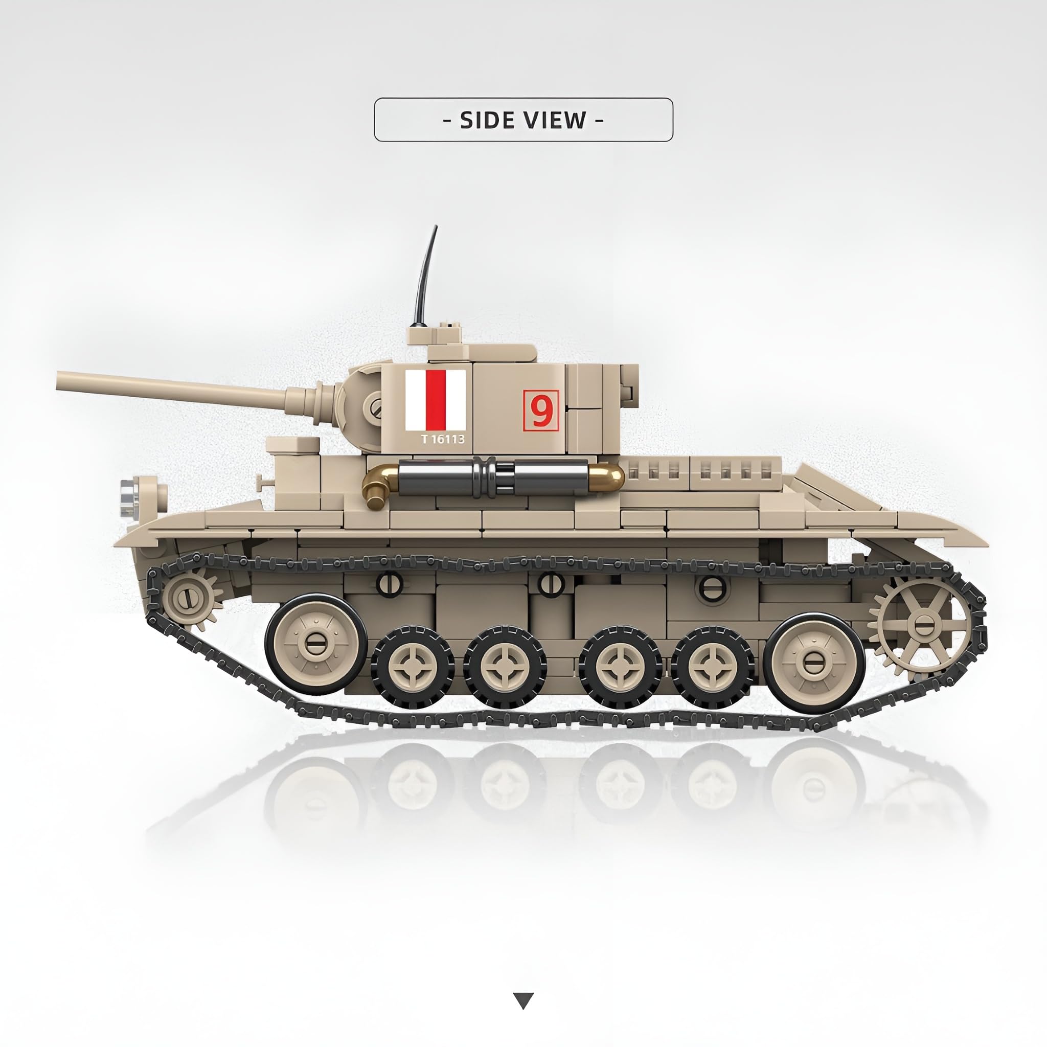 Military Tank Building Blocks Set, 469PCS 1:35 British Infantry Tank MKIII Bricks Kit - Image 3