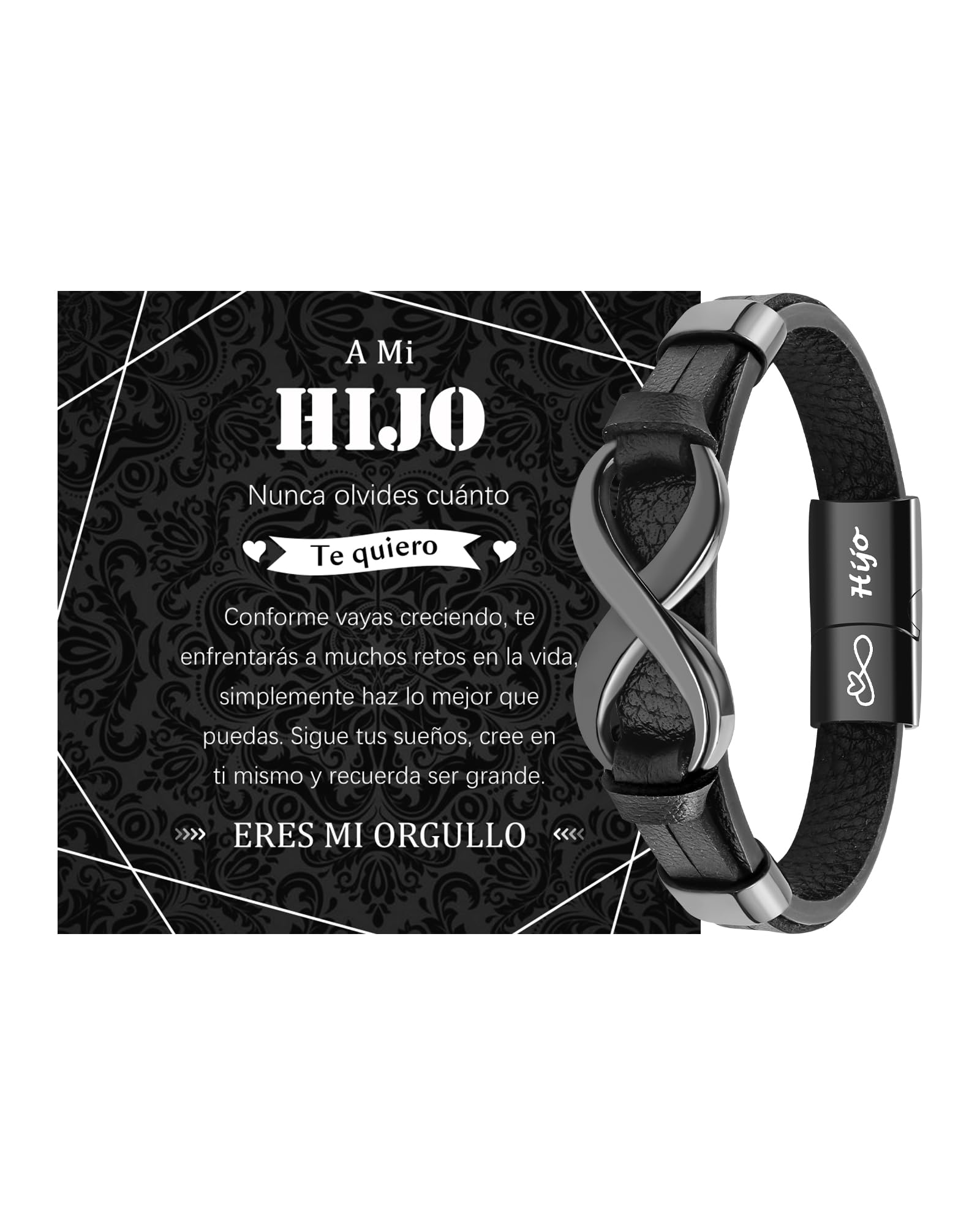 MANVEN Pulsera Hijo Regalo para Hijo Regalos Para Adolescentes Regalo Cumpleaños 18 Graduación Navidad Pulsera Cuero Hombre Grabado Inspiración