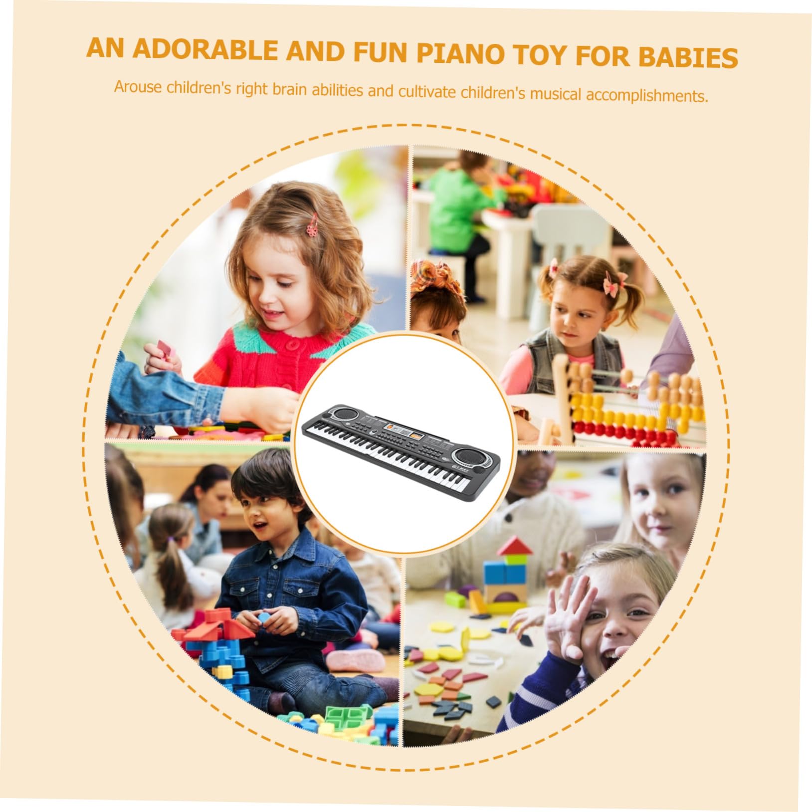 61 Piano Musical Éducatif Électronique Touches Jouet pour Garçon, et Filles