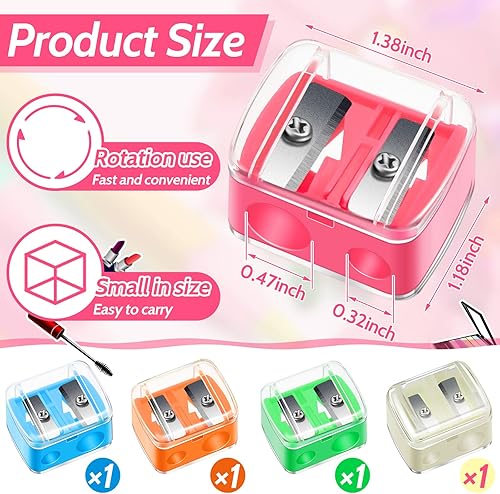 Miniatura 2 de Paquete de 5 sacapuntas de maquillaje, delineador de labios de plástico, delineador de ojos, herramientas manuales cosméticas para delineador de