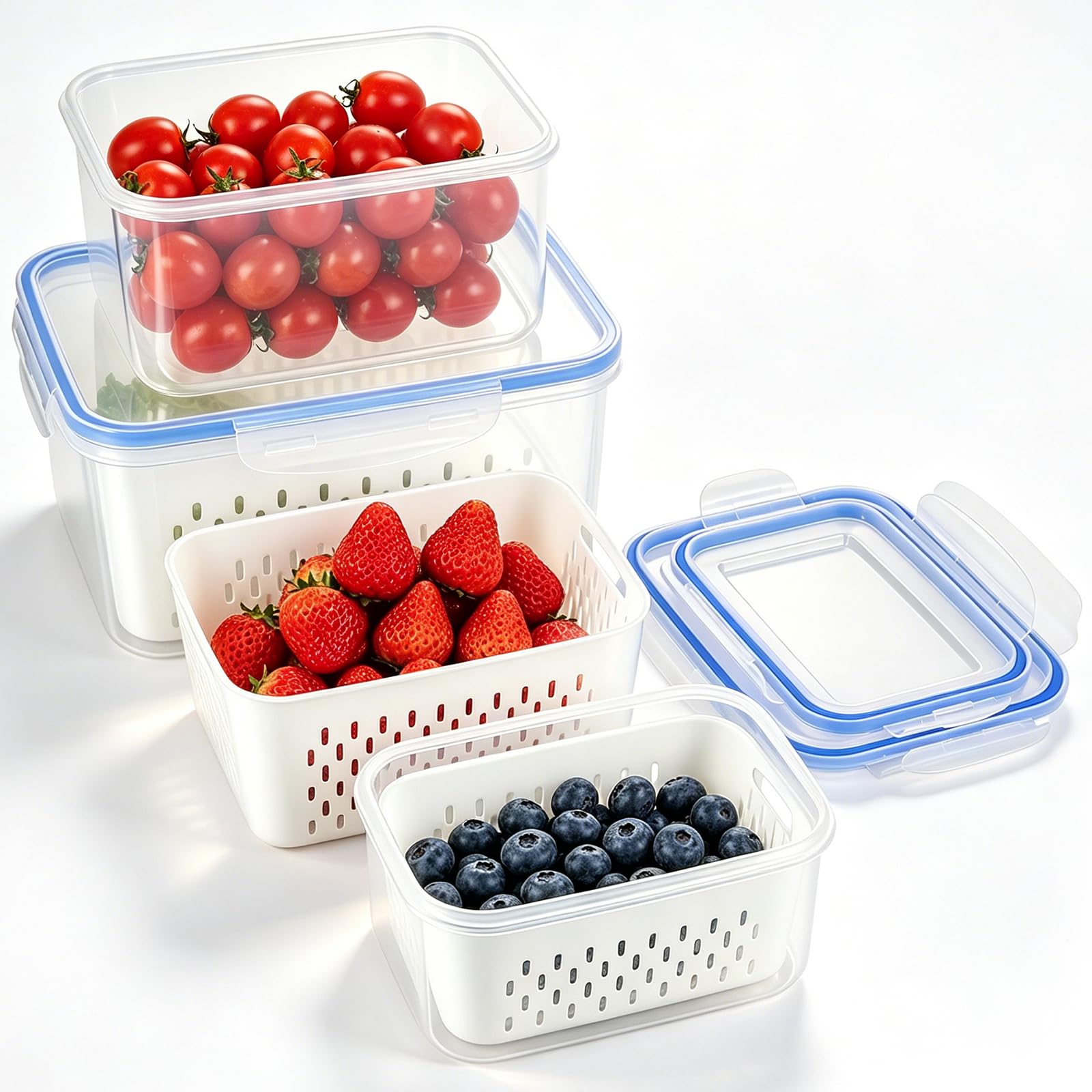 Houkiper Kühlschrank Organizer 3er Set Frischhaltedosen BPA-frei