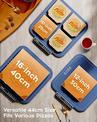 Miniatura 5 de iTRUSOU Bandeja de calentamiento eléctrica para pizza, platos y más, temperatura ajustable, placa de calentamiento plegable, calefacción de