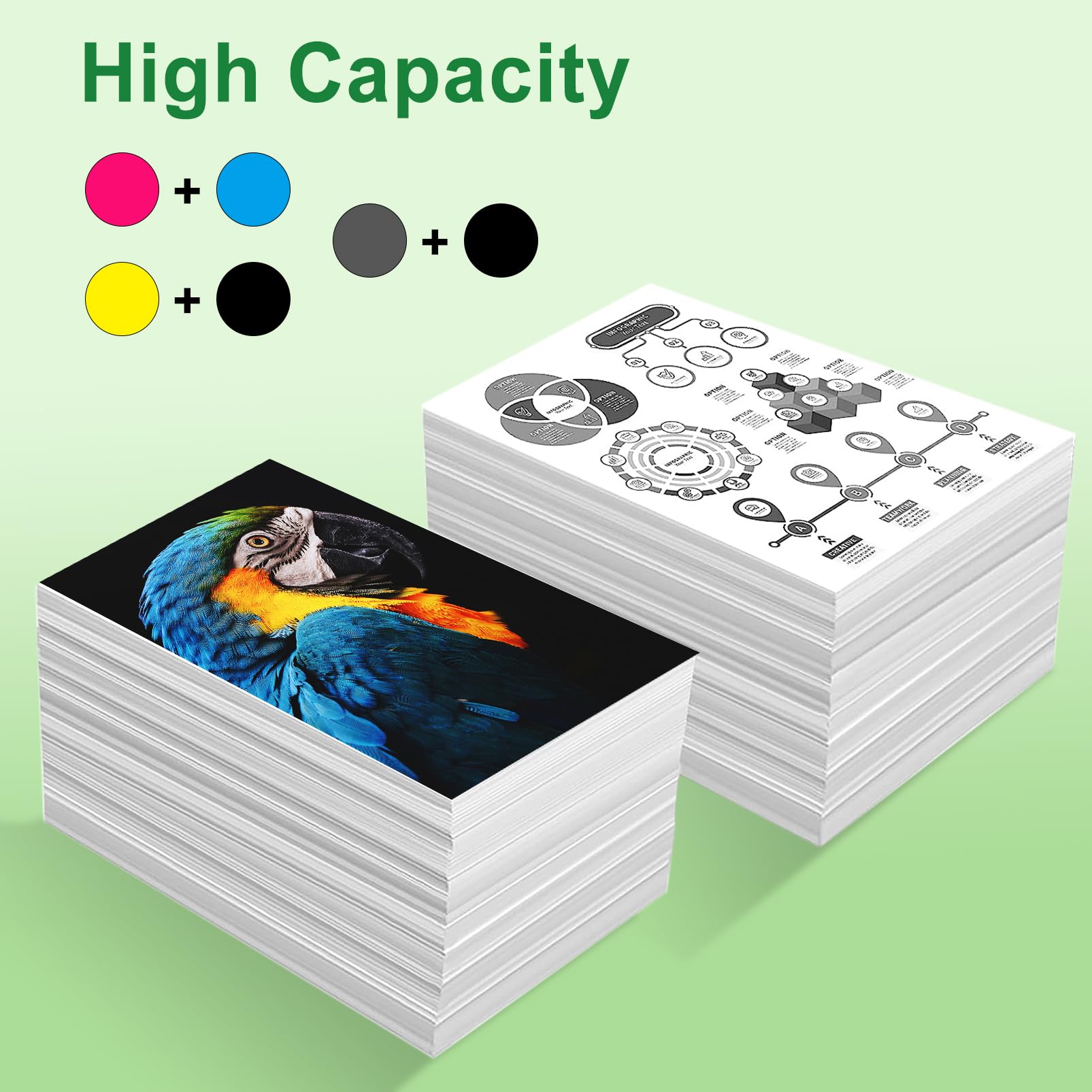 72 Cabezal de impresión Compatible para HP 72 C9380A C9383A C9384 para HP Designjet T2300 T1120 T610 T1300 T790 T620 T770 T1100 T1200 T600 (Negro/Amarillo,Magenta/Cian,Gris/Foto Negra)