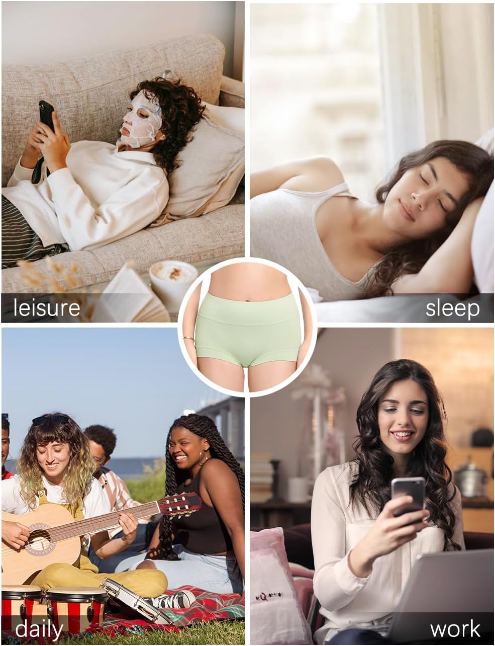 Molasus Womens Cotton Boy Shorts Panties Ladies High Waisted Full Coverage Stretch Underwear Multipack(Regular&Plus Size) - Image 5