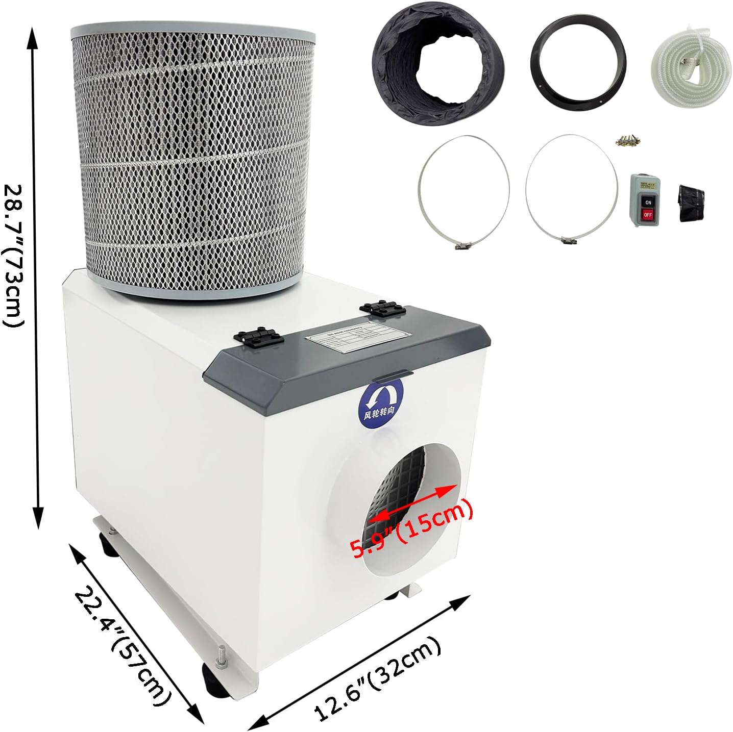 1HP CNC Machine Tool Processing Center Oil Mist Collector Industrial Soot Purifier Filter 650-823CFM(1100~1400m³/h) Oil Mist Separator for CNC Lathe Cleaner 220V/1PH