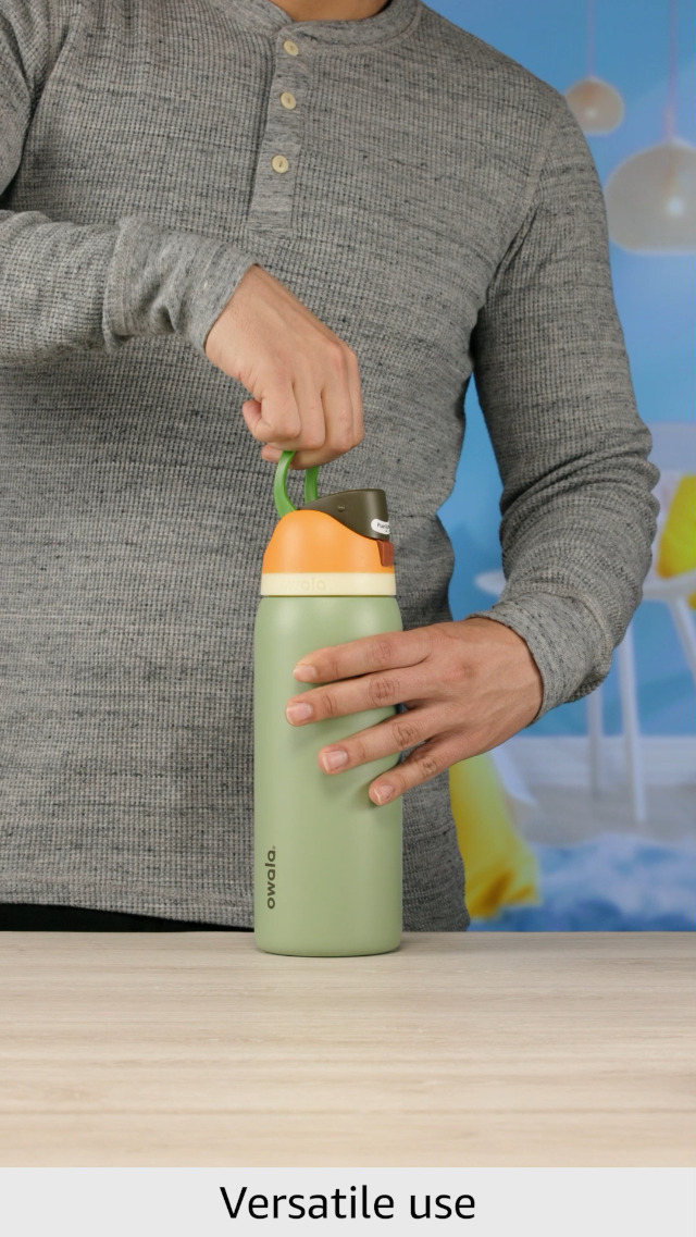 Owala FreeSip Bouteille d'eau isotherme (710 ml, guimauve timide) + nettoyeur de brosse 2 en 1 pour bouteille d'eau