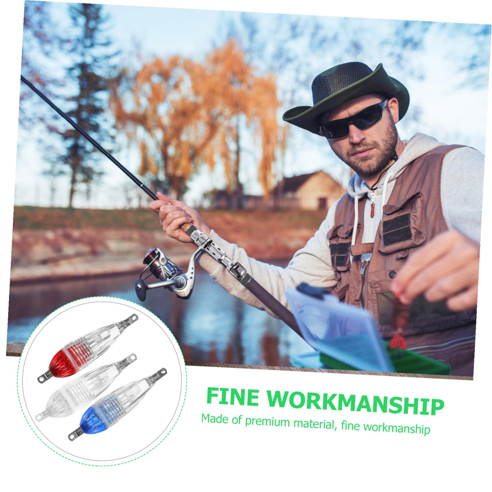 Toddmomy Flash Led Señuelos De Pesca Lámpara De Pesca Led Luz De Noche para Pescar Condujo Lámpara De Pesca Portátil Lámpara De Pesca Brillante Pc (Resina De Policarbonato)