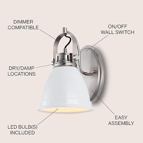 Miniatura 8 de JONATHAN Y JYL1116B Phineas - Bombillas LED de hierro bohemio de 25.5 pulgadas con 3 luces LED de vanidad costeras transicionales 2700K 40W para