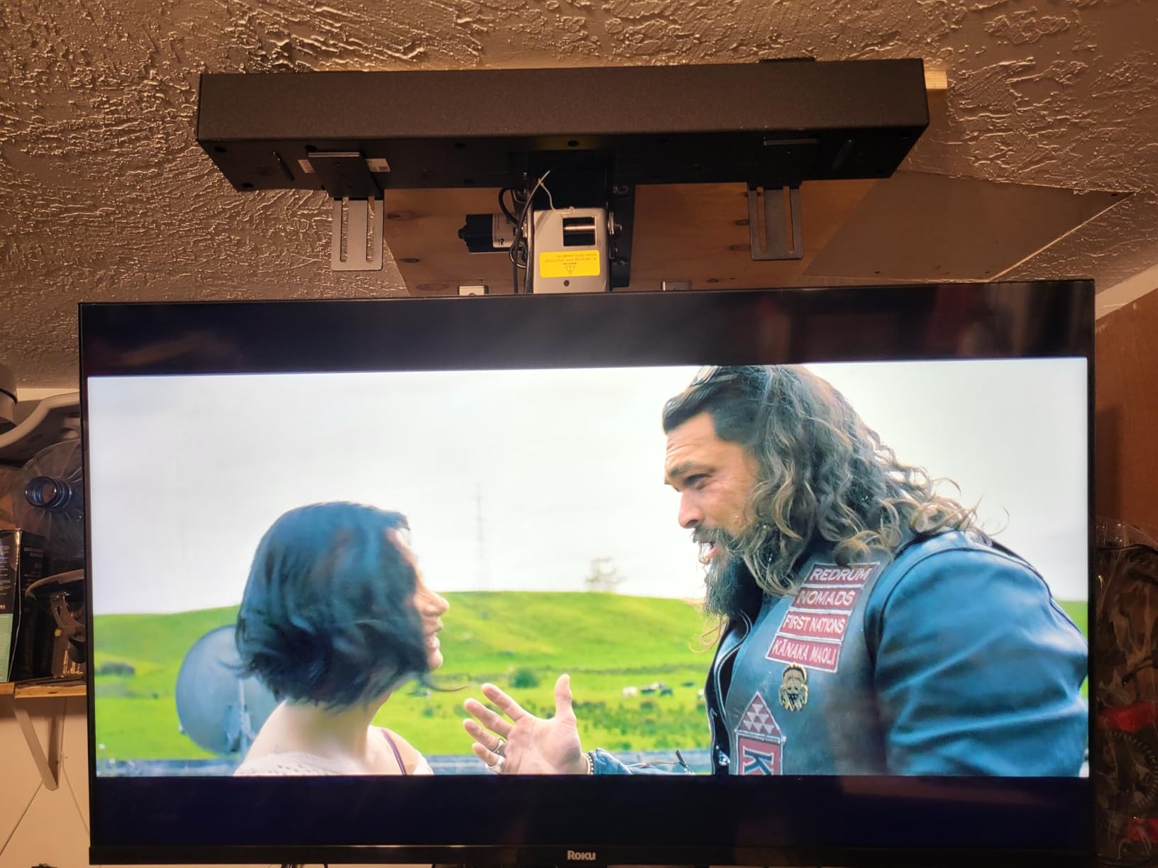 Samsung B-Series soundbar top panel controls close up