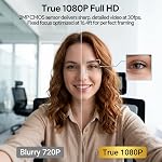 1080P Webcam with Microphone Noise Reduction,Auto Exposure, 90°FOV Wide Angle,Privacy Cover,USB-A to C Adapter,Plug & Play Computer Camera for PC/Mac/Switch 2/Zoom/Teams/Skype/Meetings