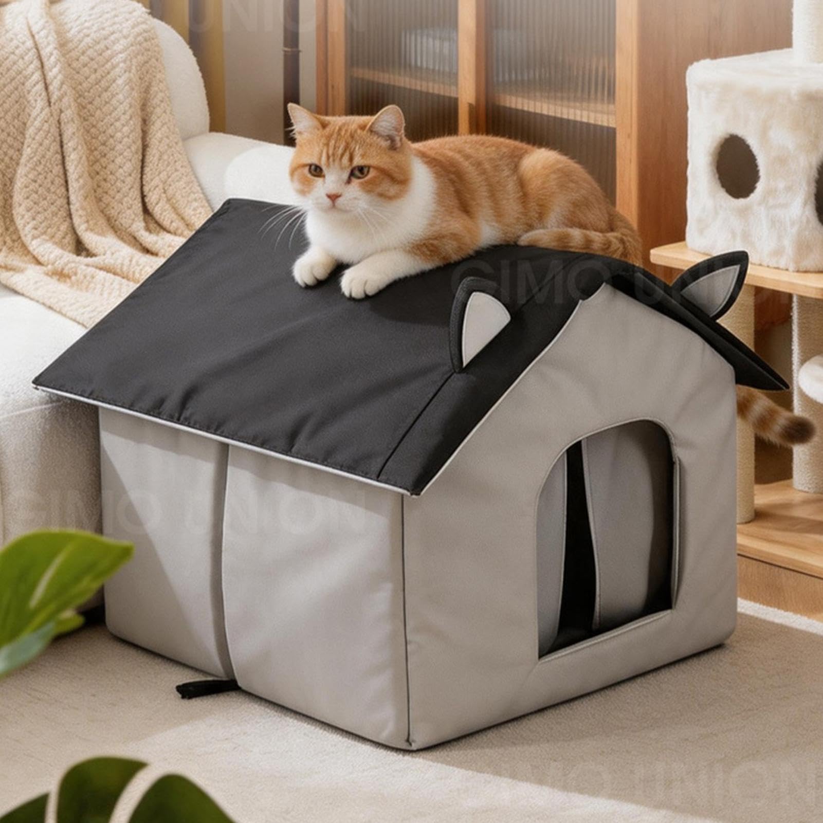 Casetta Raffreddamento Animali Domestici, Grotta Gatti Aperto, Con 8 Impacchi Ghiaccio, Rifugio Impermeabile Animali, Cuccia Cani Estiva Aria Condizionata, Pieghevole Per Giardino Cortile Patio