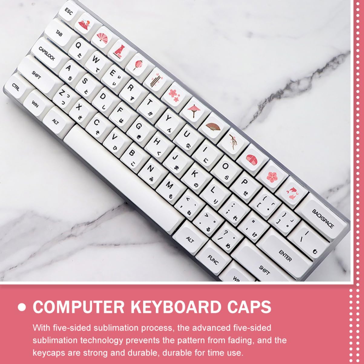 Angoily 60stücke Mechanische Tastatur-tastenkappen Mit Floralen Mustern Hochwertige Sublimierte Für Individuelles Design Langlebig Für Gamer Und -enthusiasten