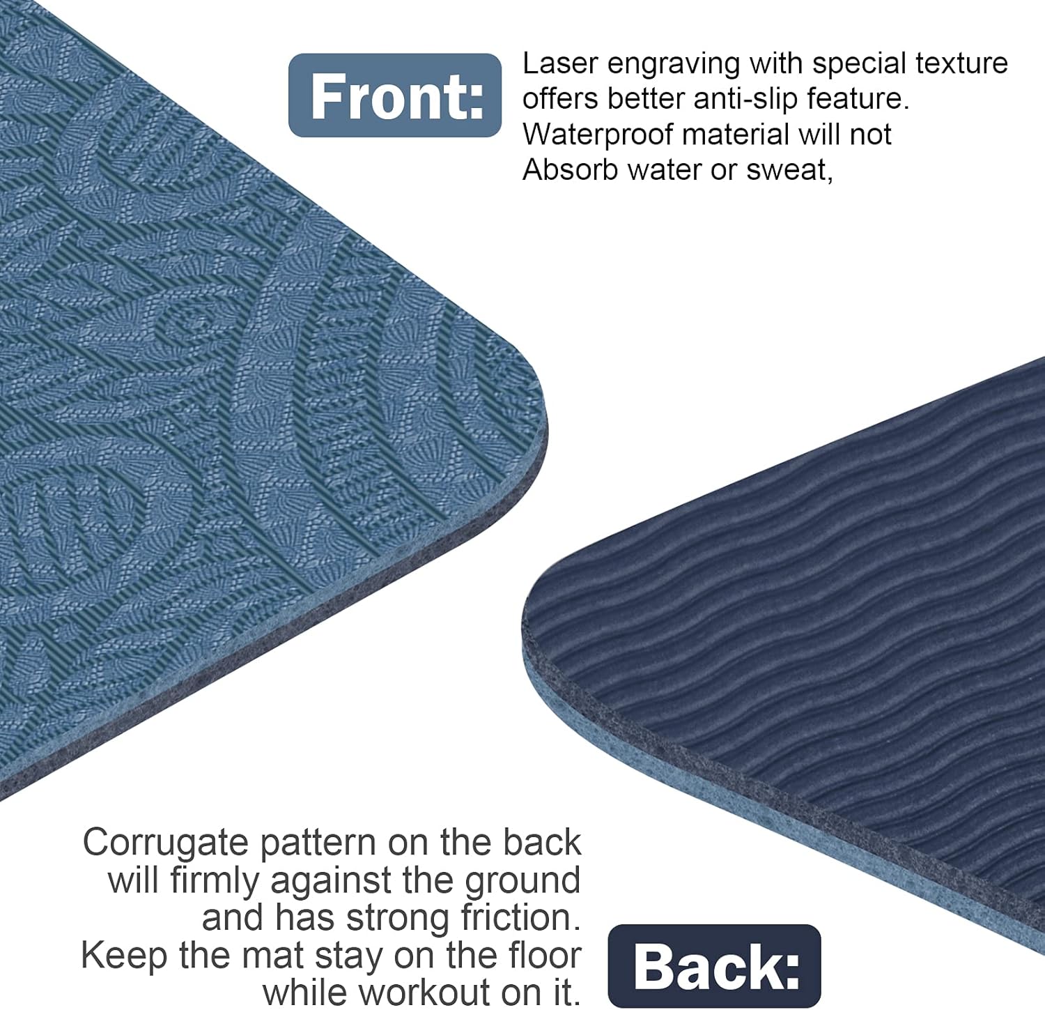 Yoga Mat Non Slip, Pilates Fitness Mats with Alignment Marks, Eco Friendly, Anti-Tear Yoga Mats for Women, Exercise Mats for Home Workout with Carrying Strap : Everything Else