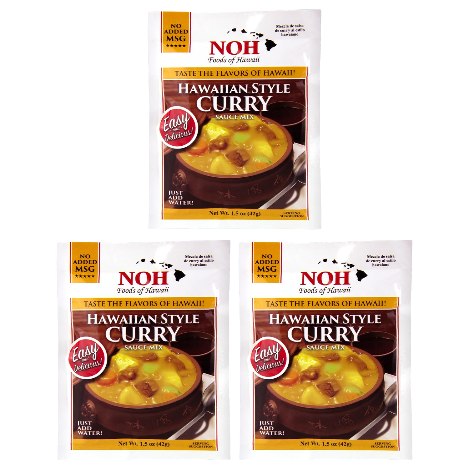 NOH Hawaiian Style Curry Sauce Mix (Pack of 3) – Quick, No Added MSG Curry Seasoning