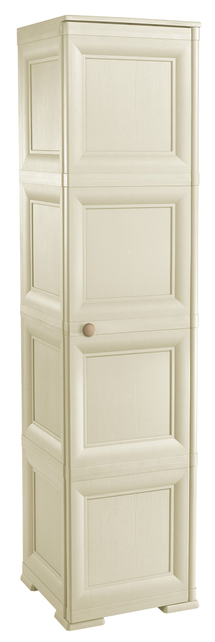 Tontarelli S.p.A. COLONNINA 4 MOD, 4 VANI AP,Ante Lisce Mobile Portascope, Angora, 40x43x164 cm
